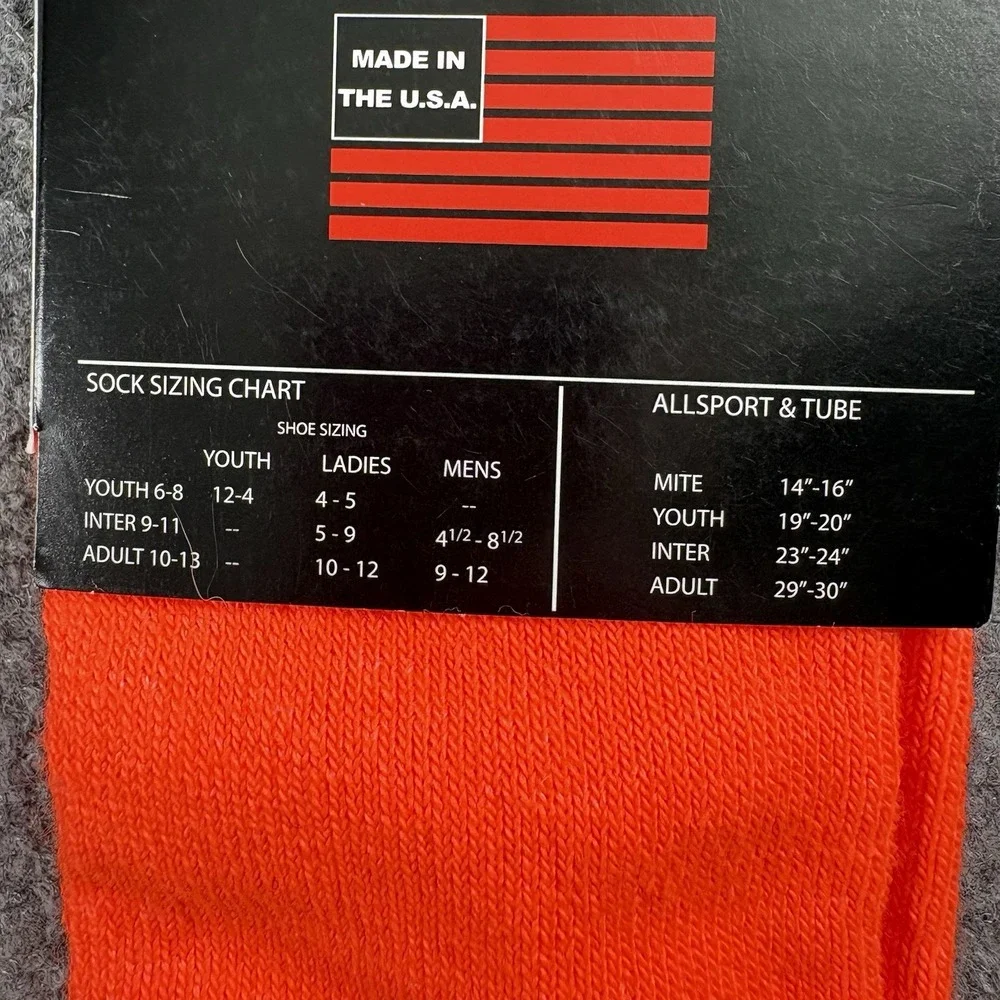VTG Pear Sox Allsport Tube Socks Mens INT size 4.5–8.5 Orange‎ Hunting Blaze NOS